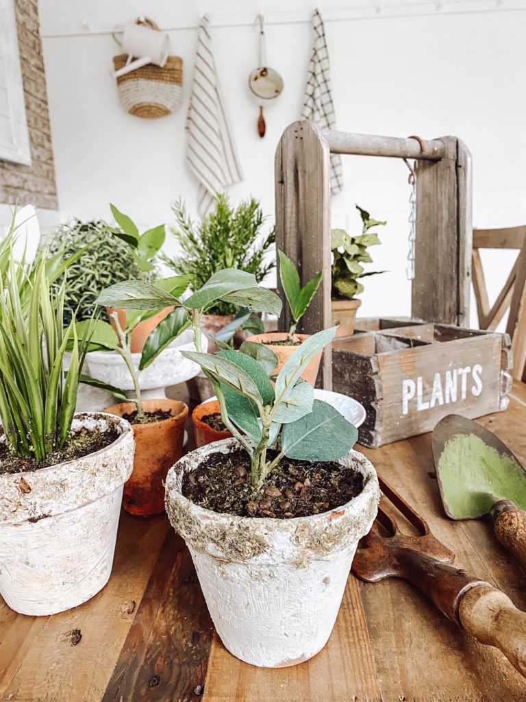 Potting Faux Succulents with DIY Gravel Glue